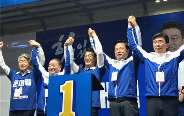 민주당 문대림 후보 8일 제주시 연노형지역 거리유세