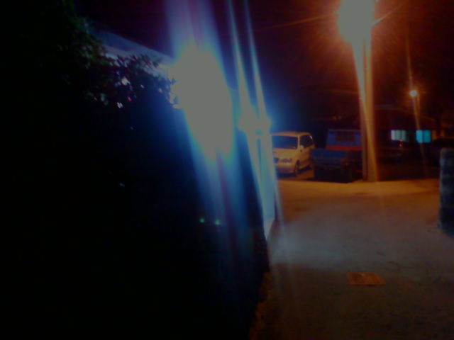 *가로등 불빛아래 졸고있는 그나마 올레 돌담.